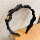 Rhinestone Fabric Headband 01# - Black - One Size