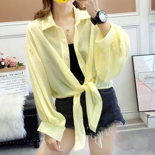 Tie-front Cropped Shirt