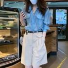 Set: Long-sleeve Cargo Short + Wide Leg Dress Shorts