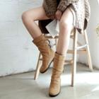 Lace-up Back Mid Calf Boots