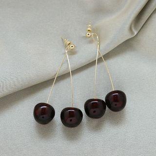 Cherry Drop Earring 1 Pair - Wine Red - One Size