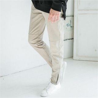 Drawstring-waist Zip-hem Pants
