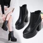 Chunky-heel Platform Chelsea Ankle Boots