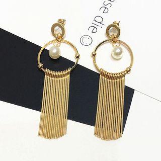 Fringe Faux Pearl Drop Earring