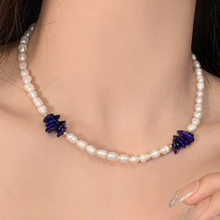 Faux Gemstone Faux Pearl Choker Pearl Necklace - White - One Size