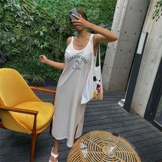 Strappy U-neck Printed Midi Dress