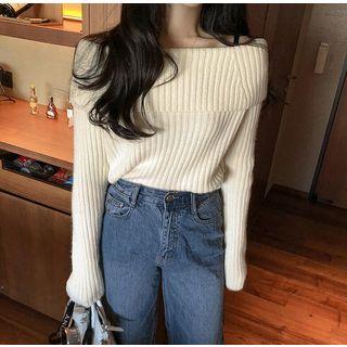 Long-sleeve Off-shoulder Sweater