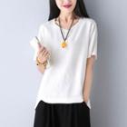 Asymmetric Hem Short Sleeve T-shirt