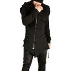 Lace-up Hooded Zip Jacket