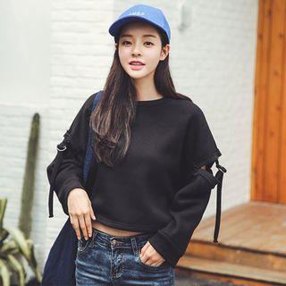 Long-sleeve Cutout Belted Pullover