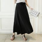 Drawstring-waist Flare Maxi Skirt