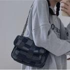 Chain Strap Flap Shoulder Bag Black - One Size