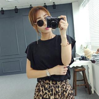 Ruffled Cap-sleeve Top
