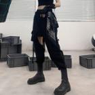 Cut-out Cargo Pants Black - One Size