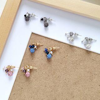 Rhinestone Faux Pearl Turnable Earring