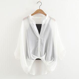 Set: Sheer Chiffon Top + Strap Top
