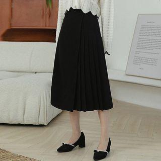 Plain Pleat Midi Skirt