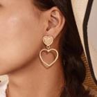 Alloy Heart Dangle Earring 1 Pair - 8732 - One Size