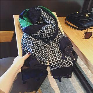 Patterned Scarf Circle Pattern - Green - One Size