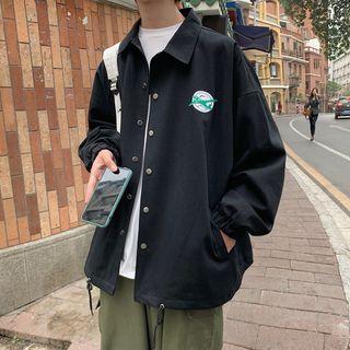 Plane Print Button Jacket