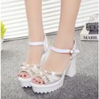 High Heel Rhinestone Sandals