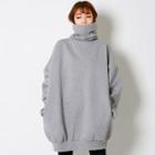 Turtle-neck Brushed-fleece Lined Oversize Pullover