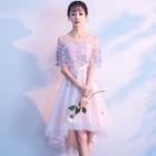 Floral Lace Applique A-line Evening Gown