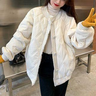 Button-up Quilted Jacket Almond - One Size