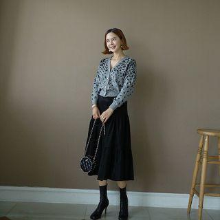 Shirred Tiered Long Skirt