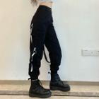 High-waist Strappy Cargo Jogger Pants