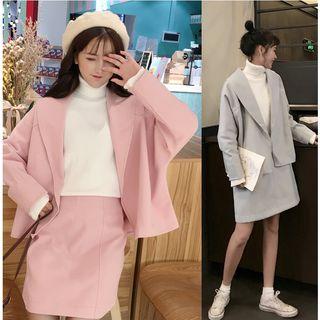 Set: Open-front Jacket + Mini A-line Skirt
