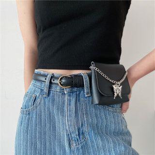 Faux Leather Belt Bag / Butterfly Chain / Bear Chain / Set