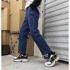 Couple Matching Seam Front Straight Cut Jeans