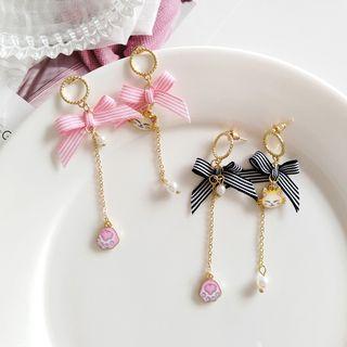 Bow & Cat Dangle Earring