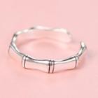 925 Sterling Silver Bamboo Open Ring 1 Pc - 925 Sterling Silver Bamboo Open Ring - One Size