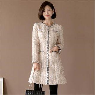Braided Trim Tweed Dress