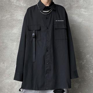 Lettering Buckled Shirt