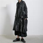 Printed Midi Open Front Jacket Black - One Size