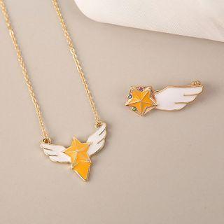 Alloy Flying Star Pendant Necklace / Brooch