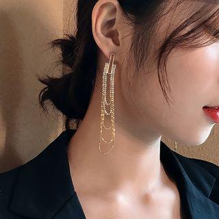 Rhinestone Fringe Dangle Earring