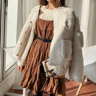 Multi-pocket Faux-shearling Jacket