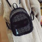 Furry Tweed Mini Backpack