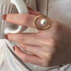 Faux Pearl Irregular Alloy Hoop Ring E422 - Ring - Gold - One Size