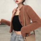 Cropped Cardigan Light Brown - One Size