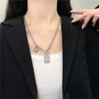 Tag Pendant Alloy Necklace Necklace - Silver - One Size