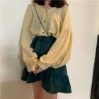 Lantern Sleeve Blouse / Ruffle Trim Skirt