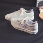 Lettering Embroidered Lace Up Sneakers