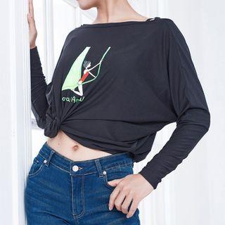 Long-sleeve Printed Sports T-shirt