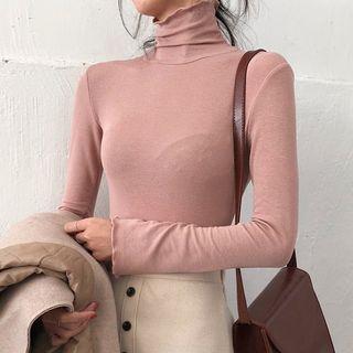 Long-sleeve Mock-neck T-shirt / Turtleneck T-shirt