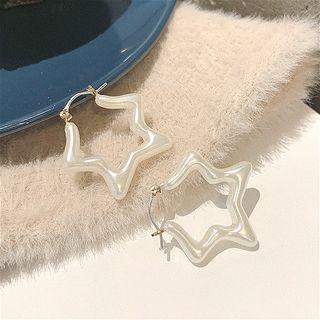 Irregular Star Earring 1 Pair - White - One Size